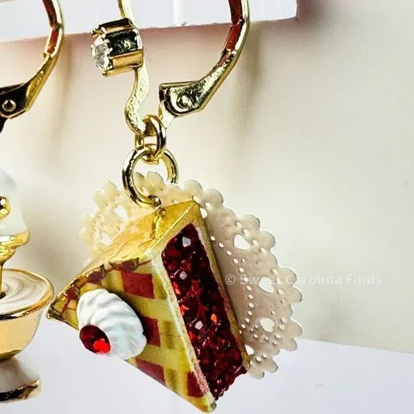Betsey Johnson • Babycakes Pie & Mixer Earrings • Mismatch Drop • Cherry Pie - Picture 5 of 12